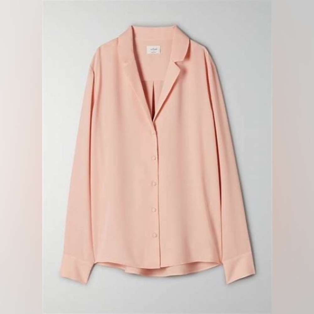 Aritzia Light Peach Button-Up Blouse